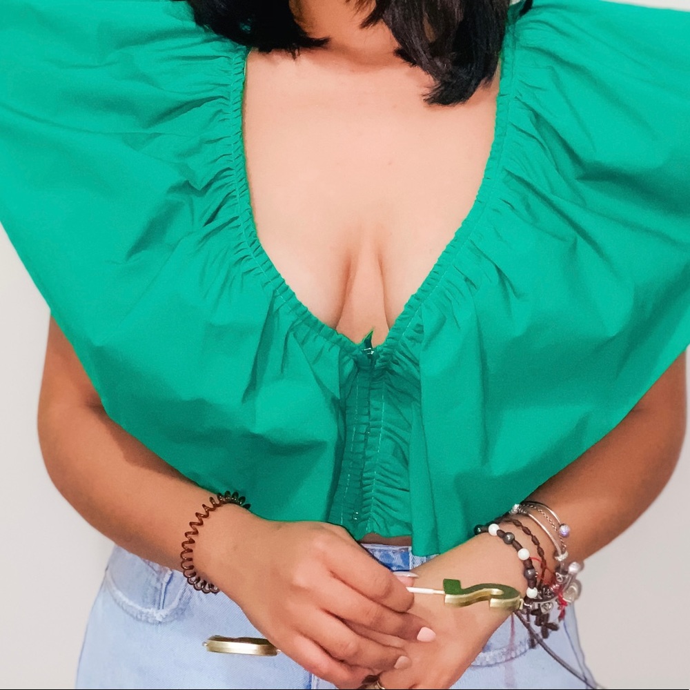 ZARA POPLIN TOP with tags